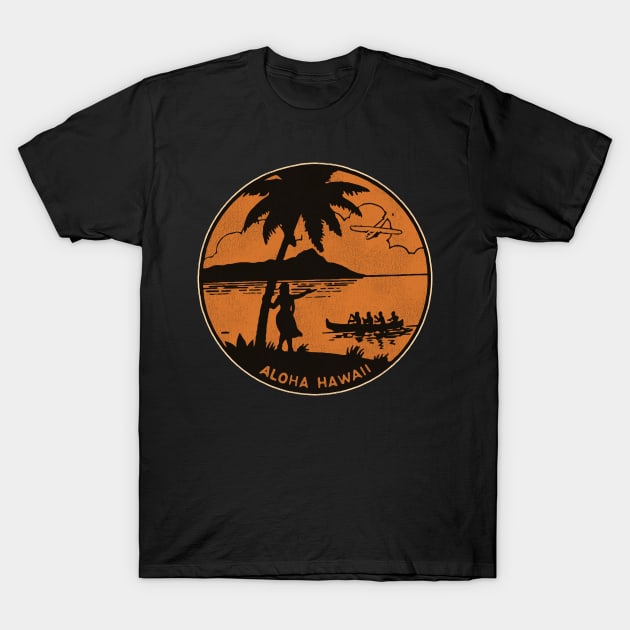 Aloha Hawaii Retro Travel Souvenir T-Shirt by darklordpug